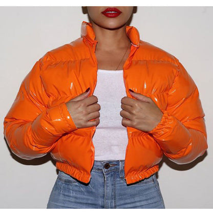 Damen Steppjacke Glänzend Elegant