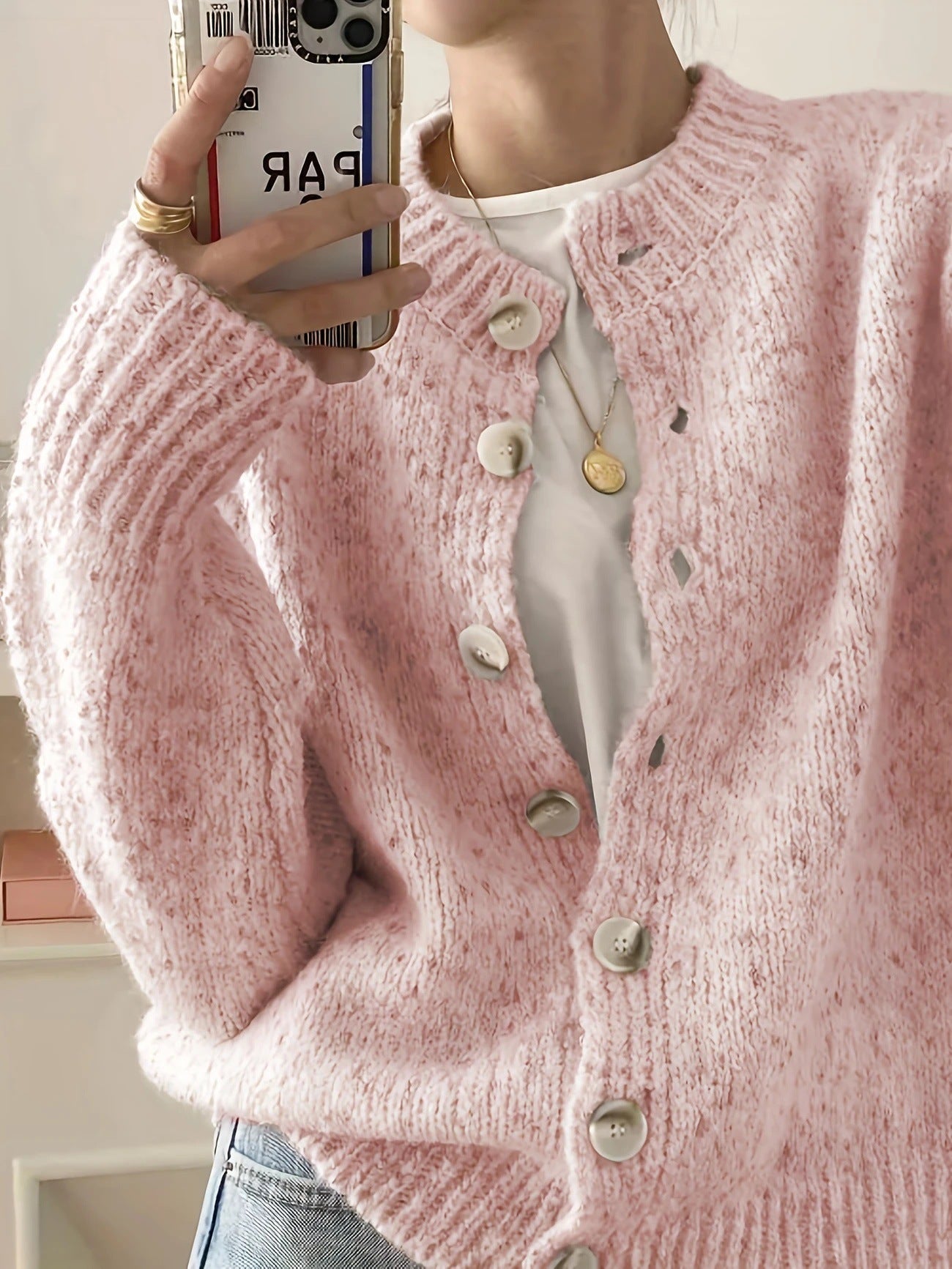 Damen Strickjacke Weich Gemütlich