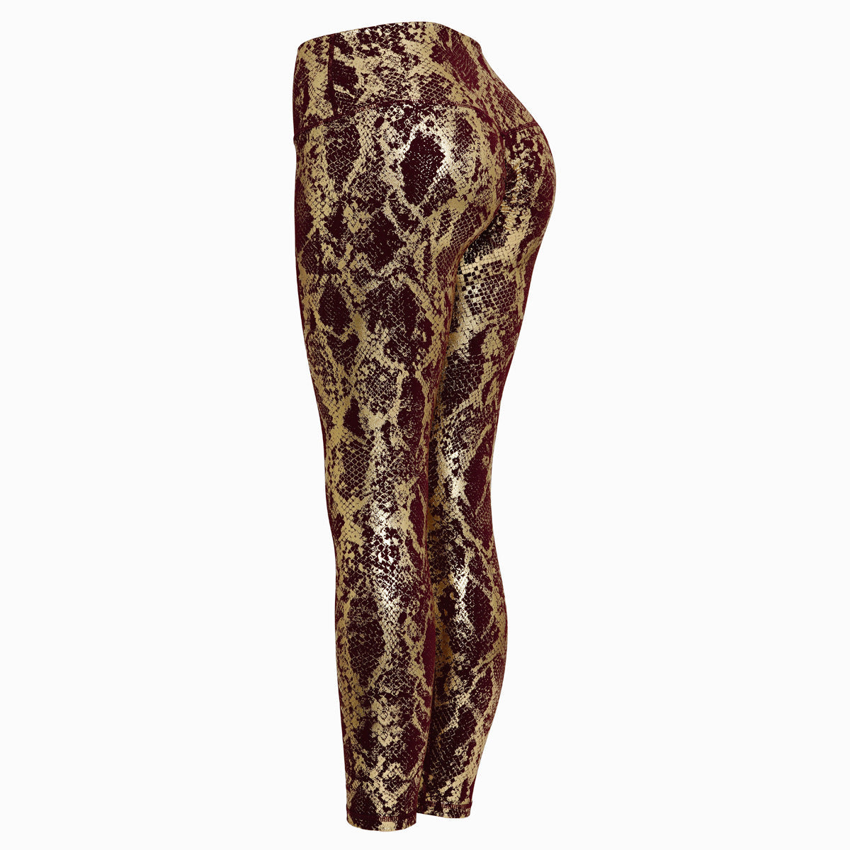Damen Sportleggings Schlangenmuster Hochwand