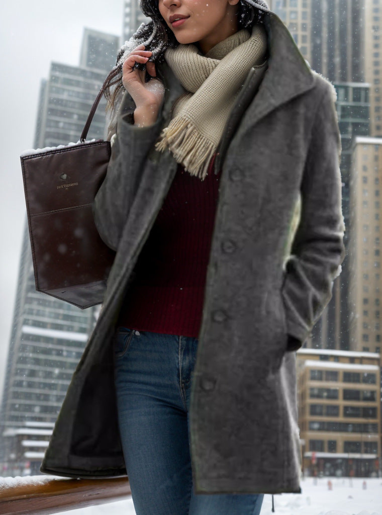 Damen Trendmantel Elegant Oversized