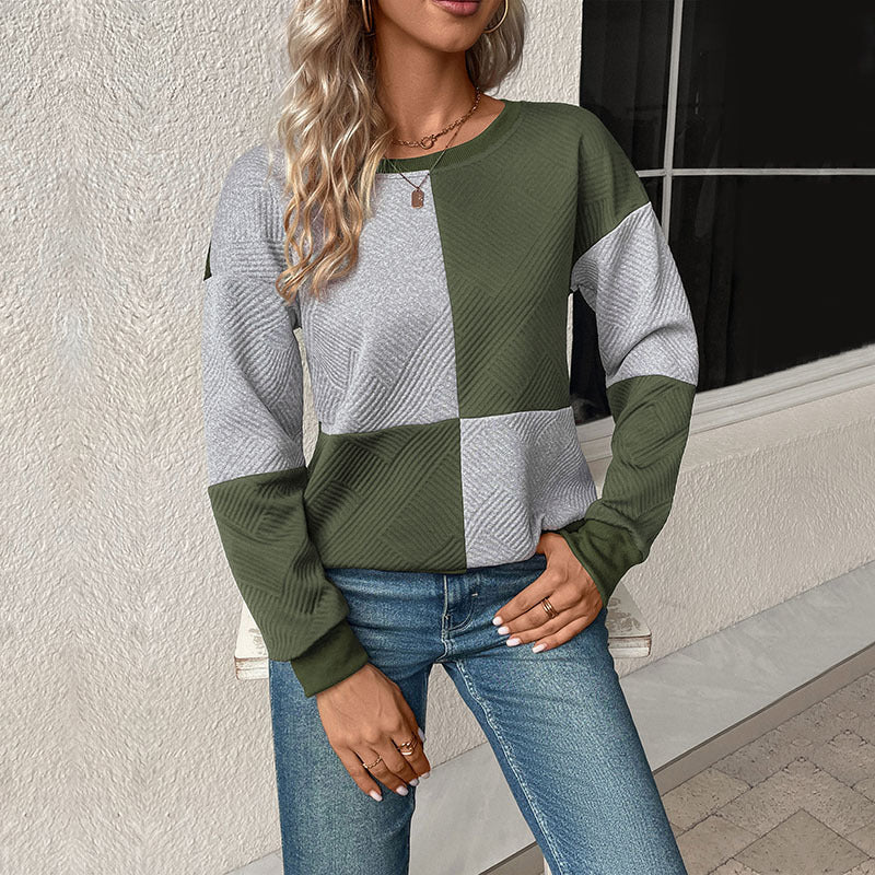 Damen Sweatshirt Trendig Geometrie Muster