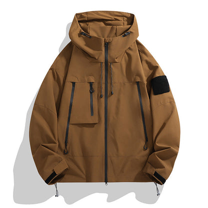 Herren Outdoor-Jacke Funktionell Kapuze Wasserdicht