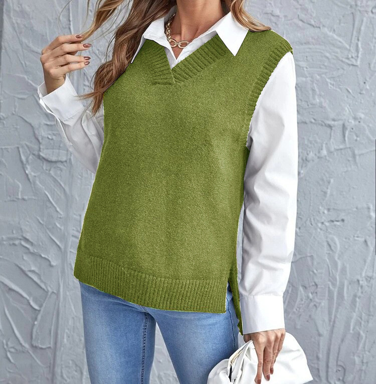 Damen Weste V-Ausschnitt Elegante Mode