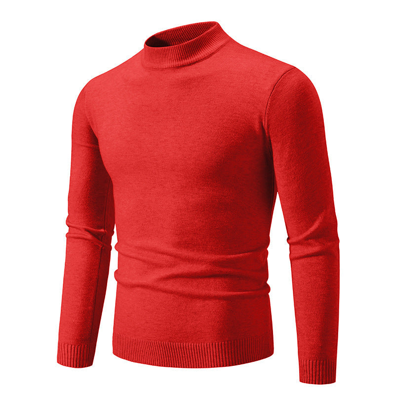 Herren Pullover Fein Strick Hochkragen Elegant