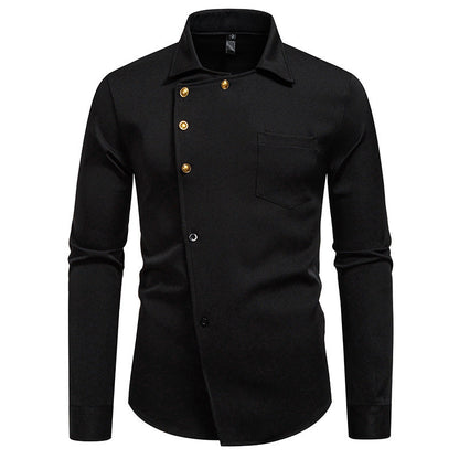 Herren Hemd Modern Asymmetrisch Knöpfe