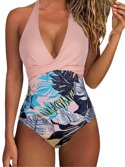 Sommer Badeanzug Damen Blumenmuster