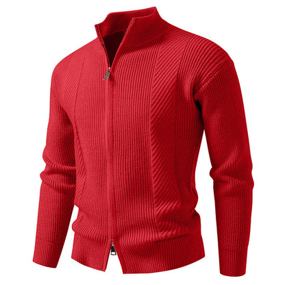 Herren Strickjacke Modern Stehkragen Reißverschluss