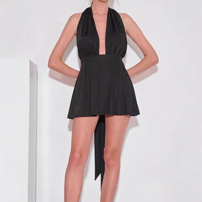 Elegantes Damen Wickelkleid V-Ausschnitt Schwingrock