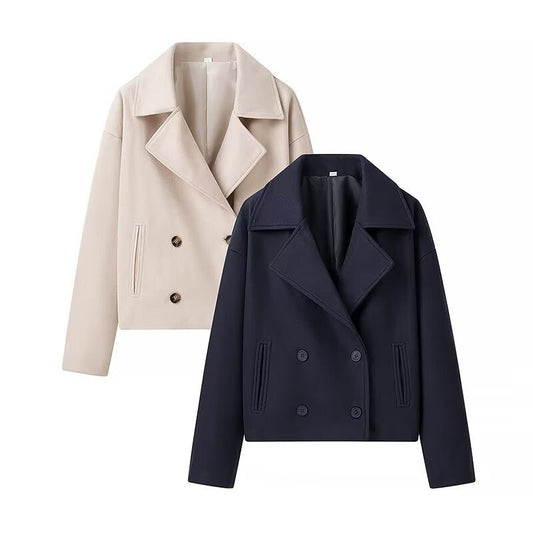 Damen Wolljacke Doppelreiher Chic Winterkleidung - IdealeKleiden