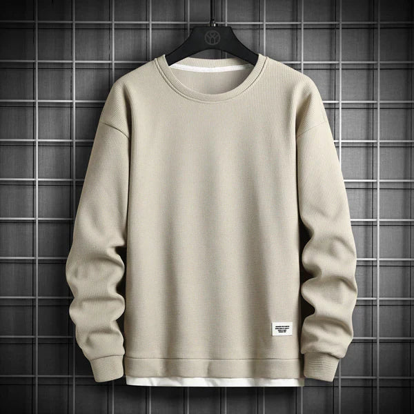 Waffel-Strick Pullover Rundhals Weich