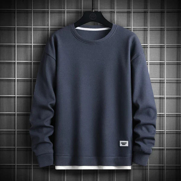Waffel-Strick Pullover Rundhals Weich - IdealeKleiden