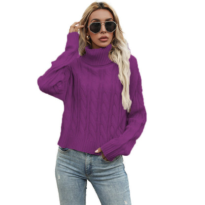 Damen Pullover Grobstrick Zopfmuster Eleganz