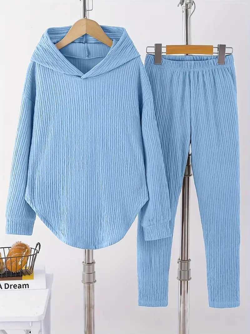 Damen Sweatanzug Lässig Strukturiert Komfort Set