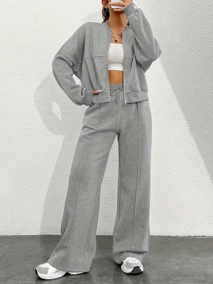 Damen Sweatanzug Bequem Schnitt Mit Taschen