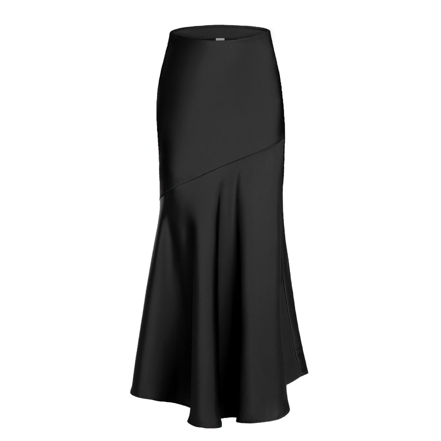 Damen Maxirock Elegant Fließend Diagonale Nähte