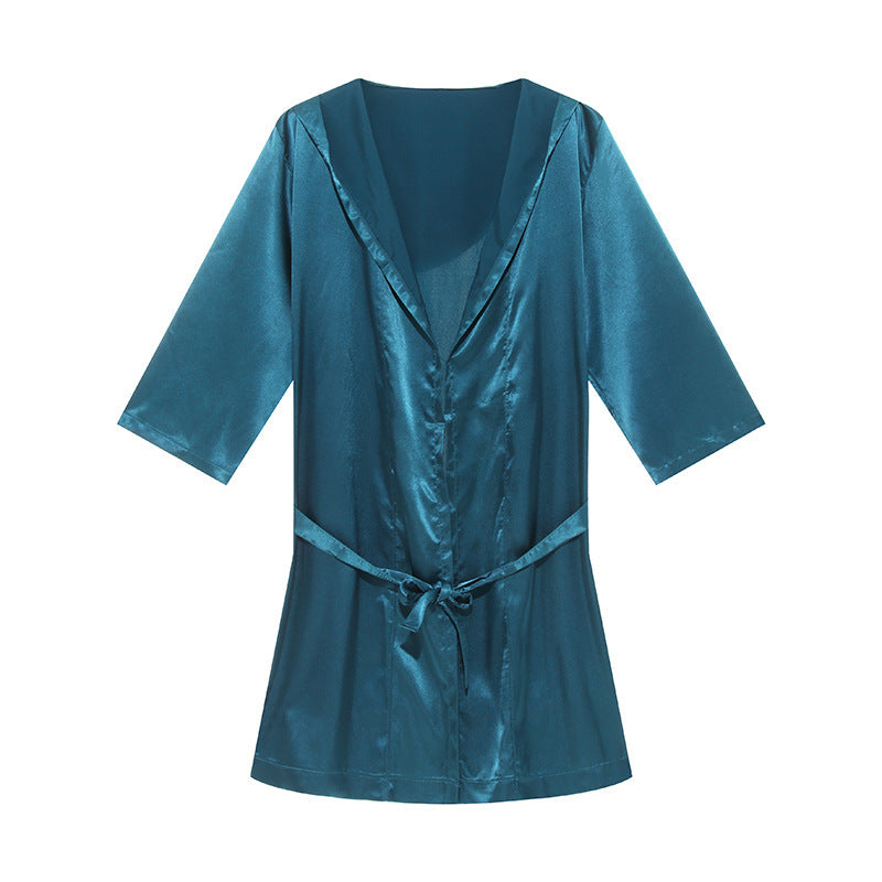 Herren Bademantel Soft Satin Qualität