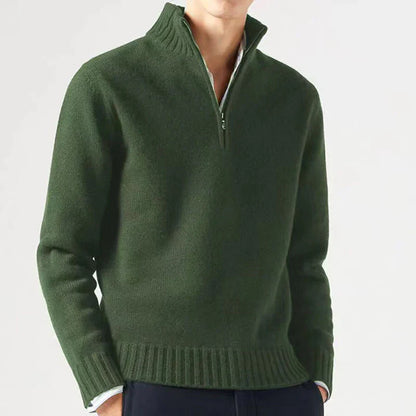 Luxus Herren Pullover Halbzipp Reißverschluss