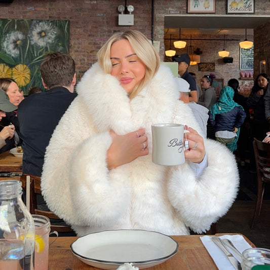 Damen Kunstfelljacke Luxus Kapuze Winterjacke - IdealeKleiden