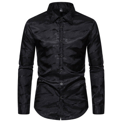 Herren Hemd Elegant Strukturmuster Modernes Design