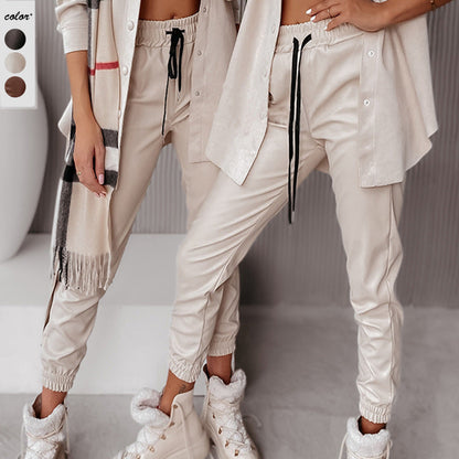 Damen Jogginghose Bequem Elastisch Mit Stilvollem Design - IdealeKleiden