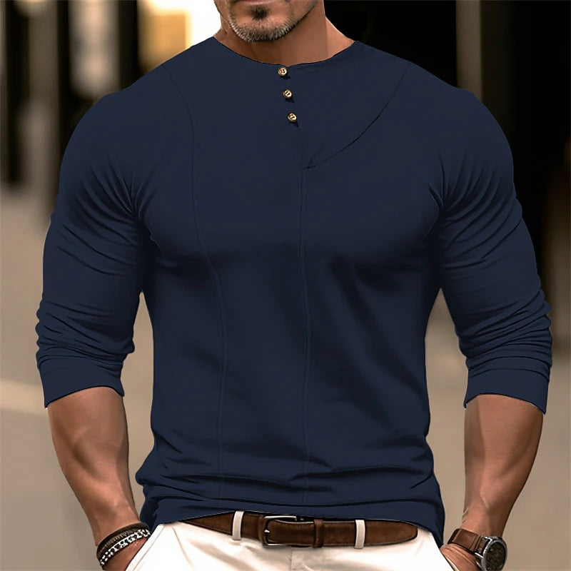 Elegantes Kleid Slim Fit Langärmlig Baumwolle