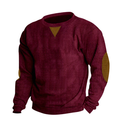 Herren Pullover Modern Strick Design Ellenbogen Patches