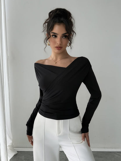 Damen Wickeltop Elegantes Oberteil