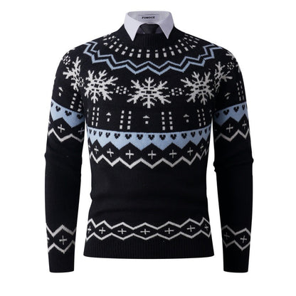 Herren Strickpullover Winter Trend Schneemuster Design