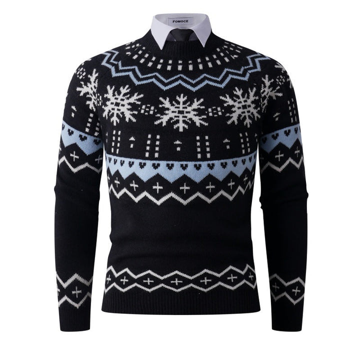 Herren Strickpullover Winter Trend Schneemuster Design