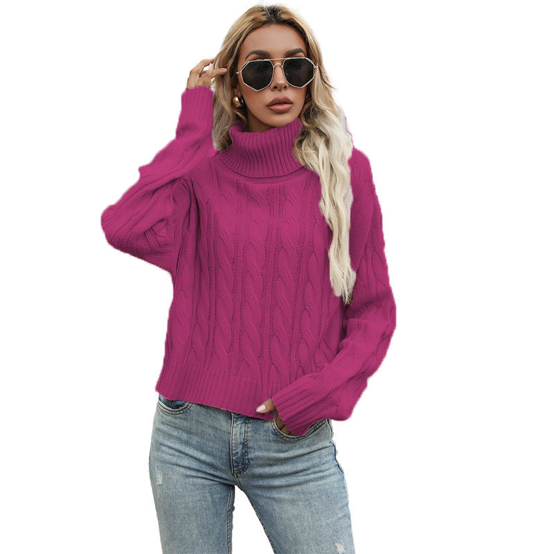 Damen Pullover Grobstrick Zopfmuster Eleganz