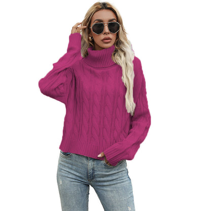 Damen Pullover Grobstrick Zopfmuster Eleganz