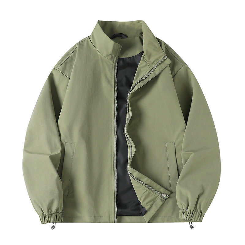 Herren Windbreaker Jacke Sportlich Mit Kragen Und Taschen