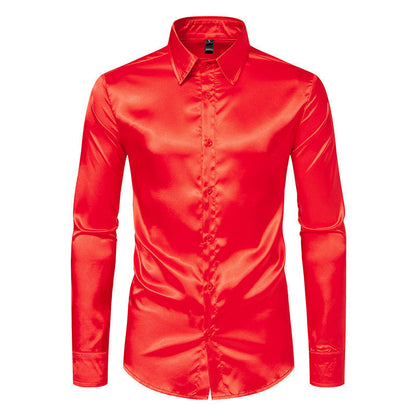 Herren Satinhemd Elegant Klassisch