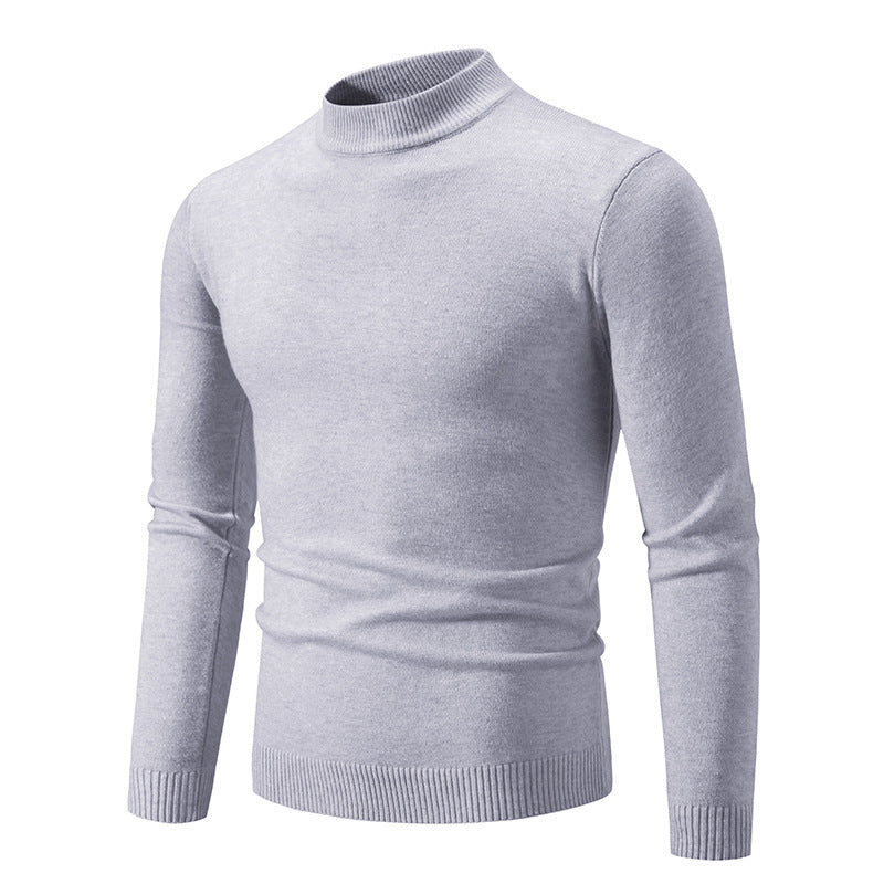 Herren Pullover Fein Strick Hochkragen Elegant
