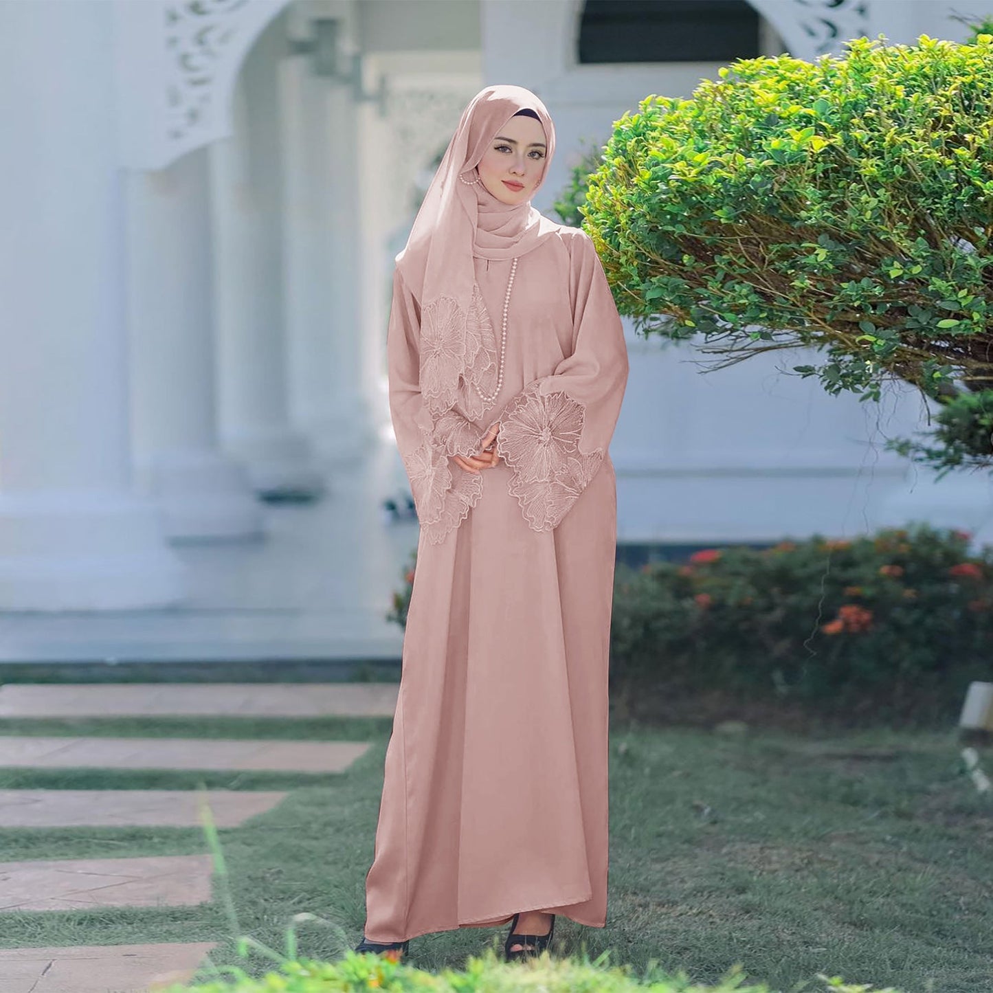 Damen Langkleid Elegant Floral Spitze - IdealeKleiden