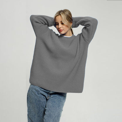 Damen Pullover Groß Oversized Strickdesign