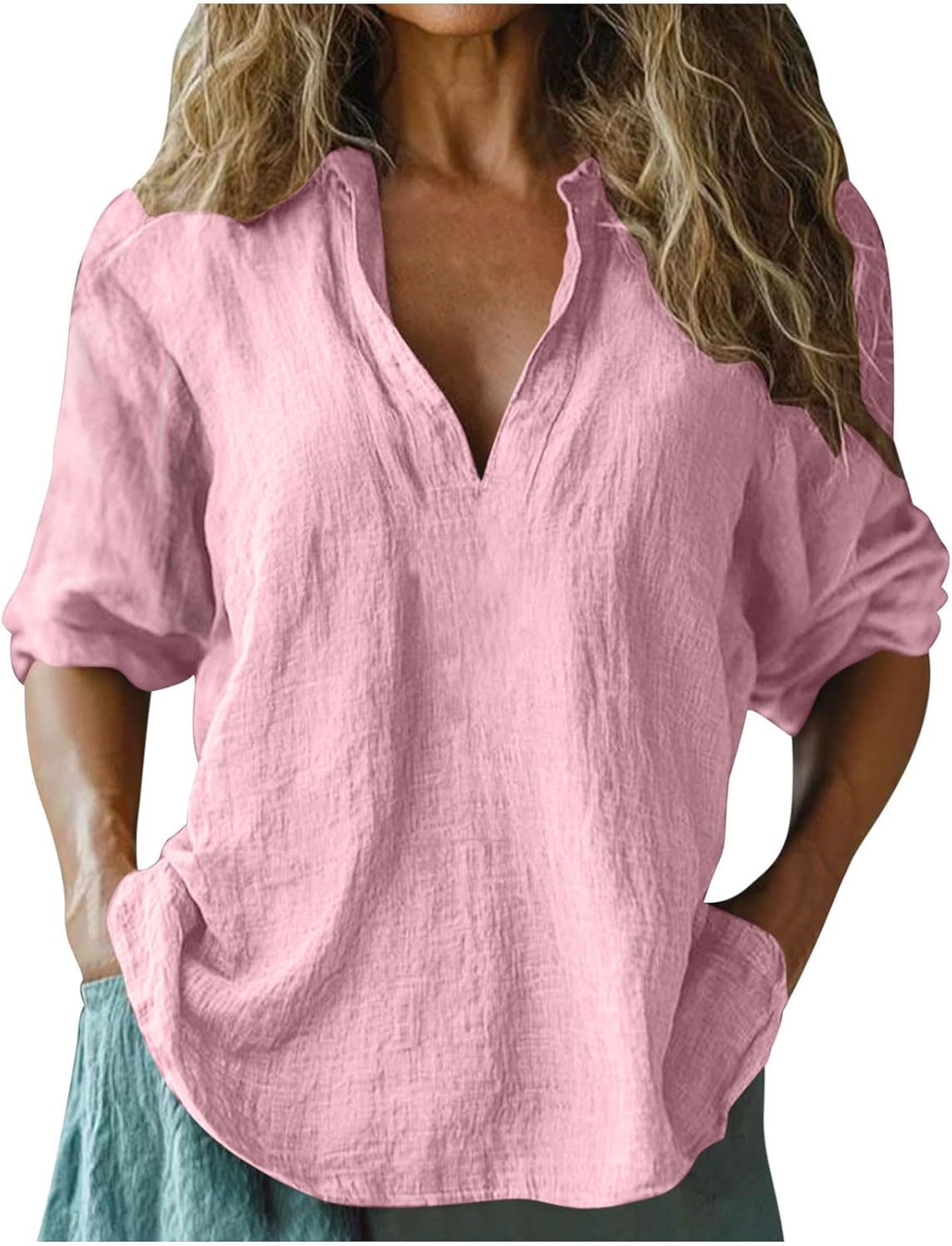 Damen Leinenbluse Sommerleich leicht