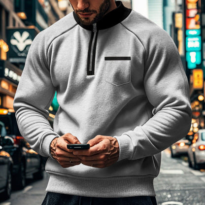 Herren Sportpullover Kurz Reißverschluss Praktisch