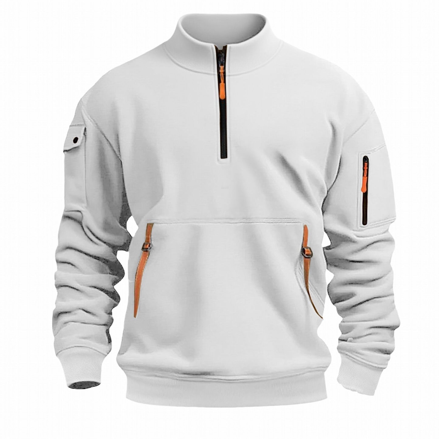 Herren Outdoor Pullover Praktisch Reißverschluss Taschen