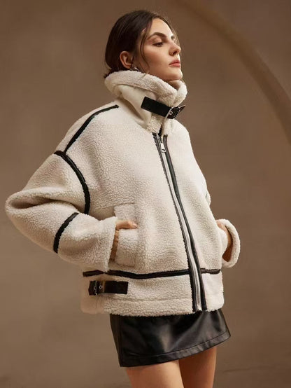 Damen Steppjacke Warm Hochkragen Mit Taschen