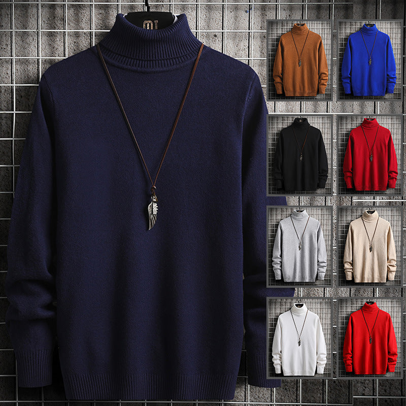 Herren Rollkragenpullover Aus Wolle Elegant Modern