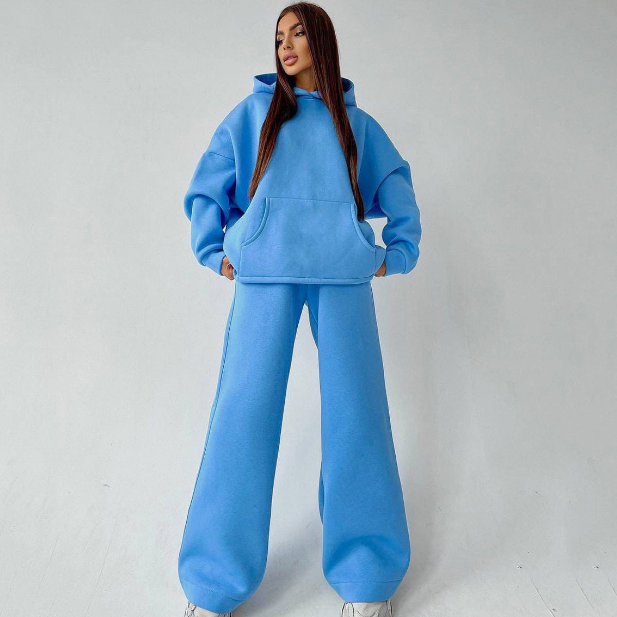Damen Casual Oversized Hoodie Set mit weiten Hosen