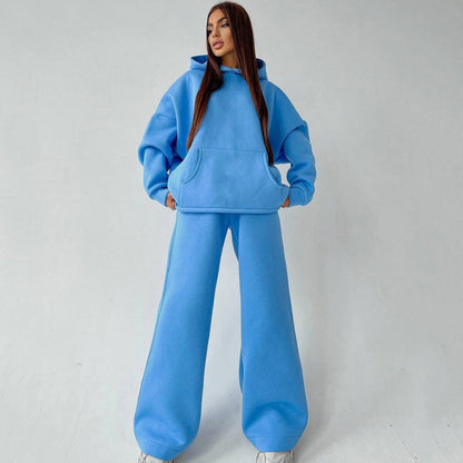 Damen Casual Oversized Hoodie Set mit weiten Hosen