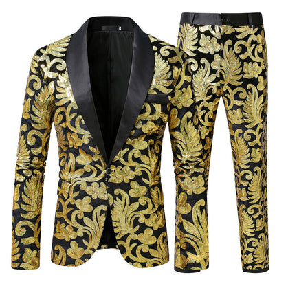Herren Glitzer Anzug Set Elegant Abendgarderobe - IdealeKleiden