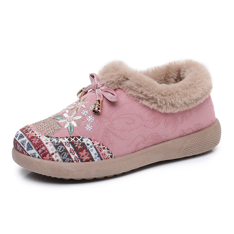Damen Hausschuhe Warm Fleece Blumenmuster