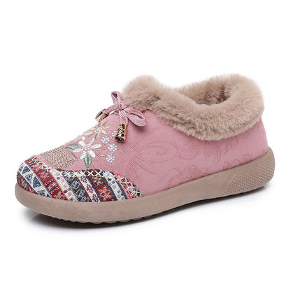Damen Hausschuhe Warm Fleece Blumenmuster