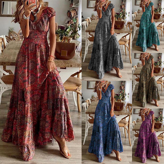 Damen Maxikleid Boho Chic Lang - IdealeKleiden