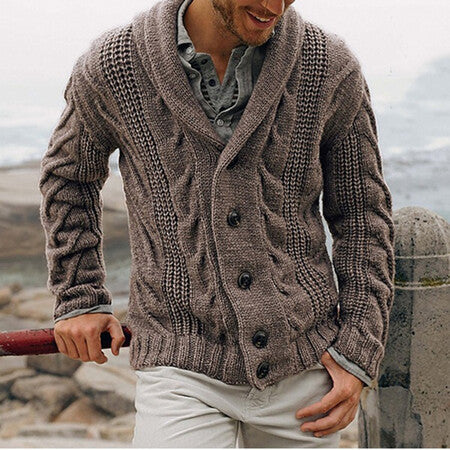 Herren Strickjacke Modern Kabelmuster Oversized