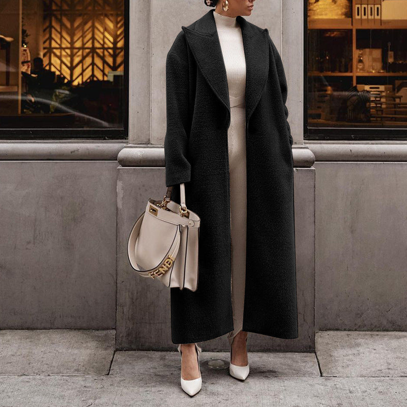 Damen Wollmantel Elegantes Design Klassischer Kragen