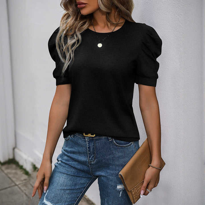 Elegantes Frauen T-Shirt mit Puffärmeln